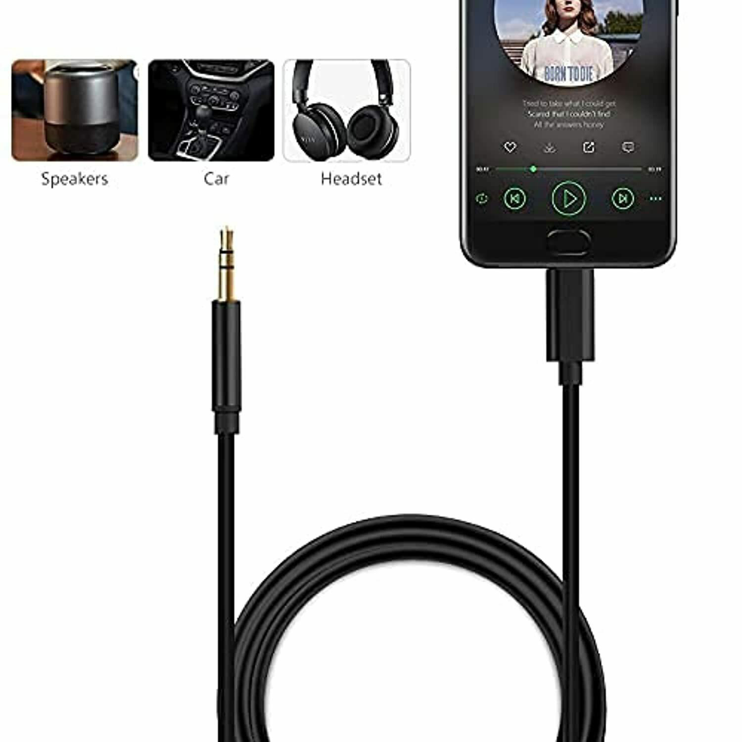 Καλώδιο Αντάπτορας Type-C σε 3.5 ΑUX Audio Adapter Cable 1m - Λευκό